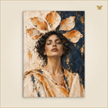 The Sleeper Beneath the Saffron Petals — grand format 70 × 100 cm