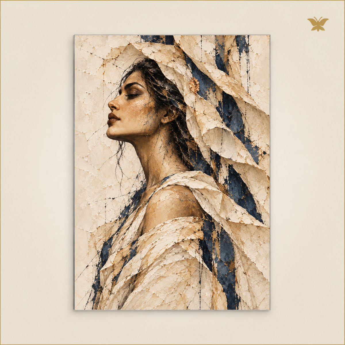 The Woman in the Folds of Light — grand format 70 × 100 cm