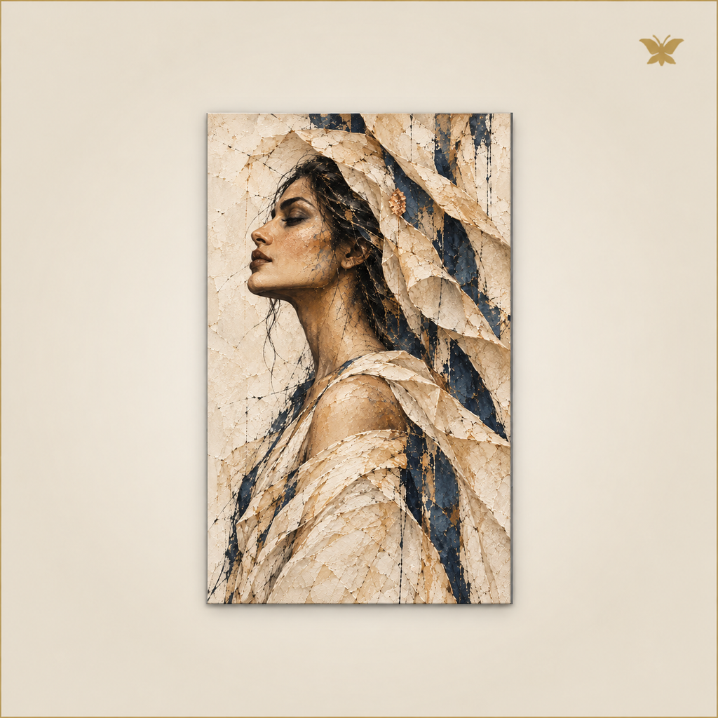 The Woman in the Folds of Light — petit format 60 × 90 cm