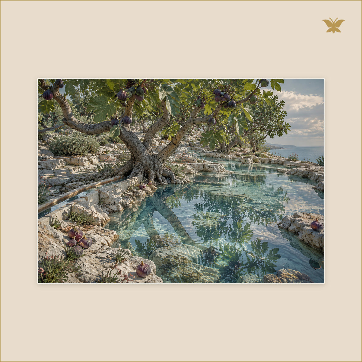 The Fig Orchard at Glass Tide — grand format 70 × 50 cm
