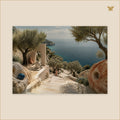 The Olive Staircase to the Quiet Sea — grand format 70 × 50 cm