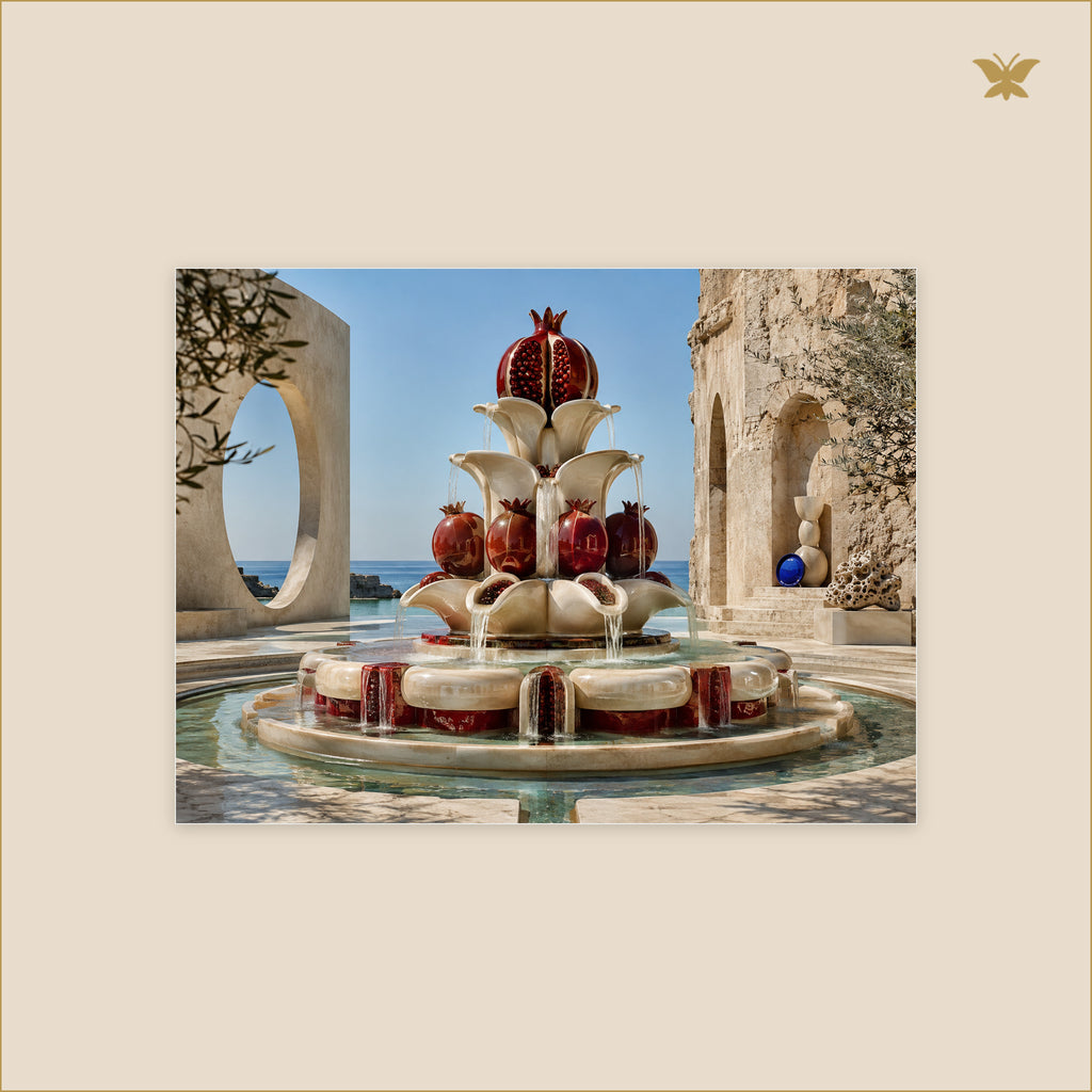 The Pomegranate Fountain at Noon — petit format 40 × 30 cm