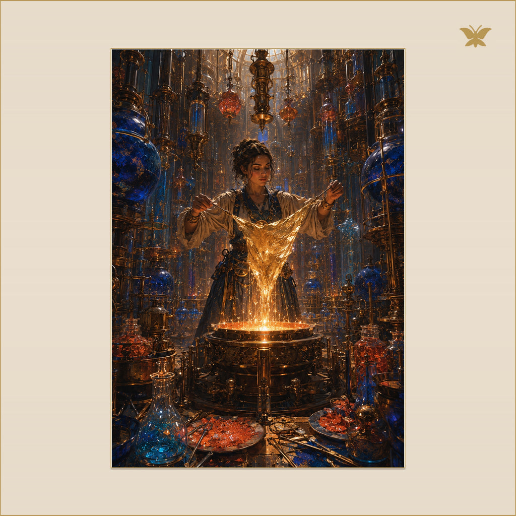 Goldleaf Furnace — mockup Premium V3 grand format 70 × 100 cm
