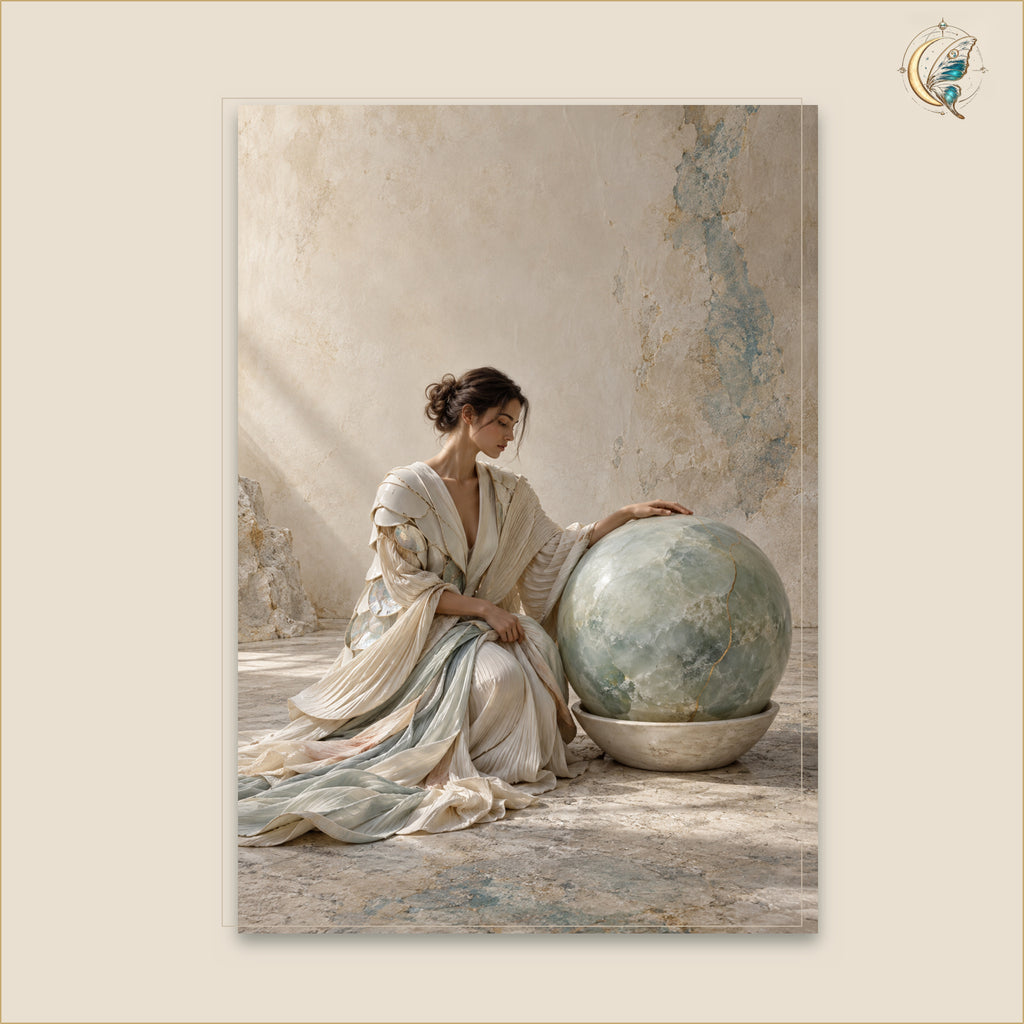 The Silence Beneath Her Palm — Grand 70 × 100 cm