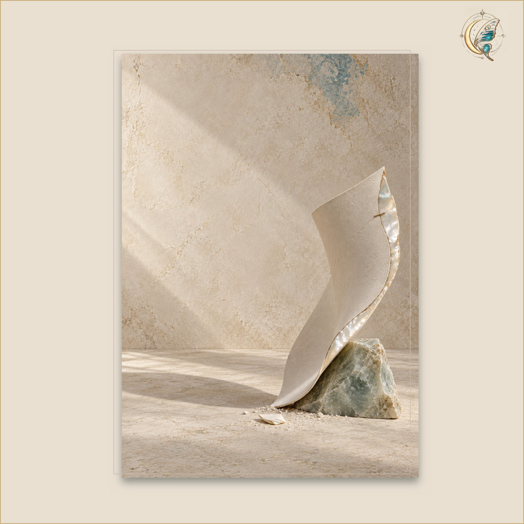 Nacre at the Edge of Silence — Grand 70 × 100 cm