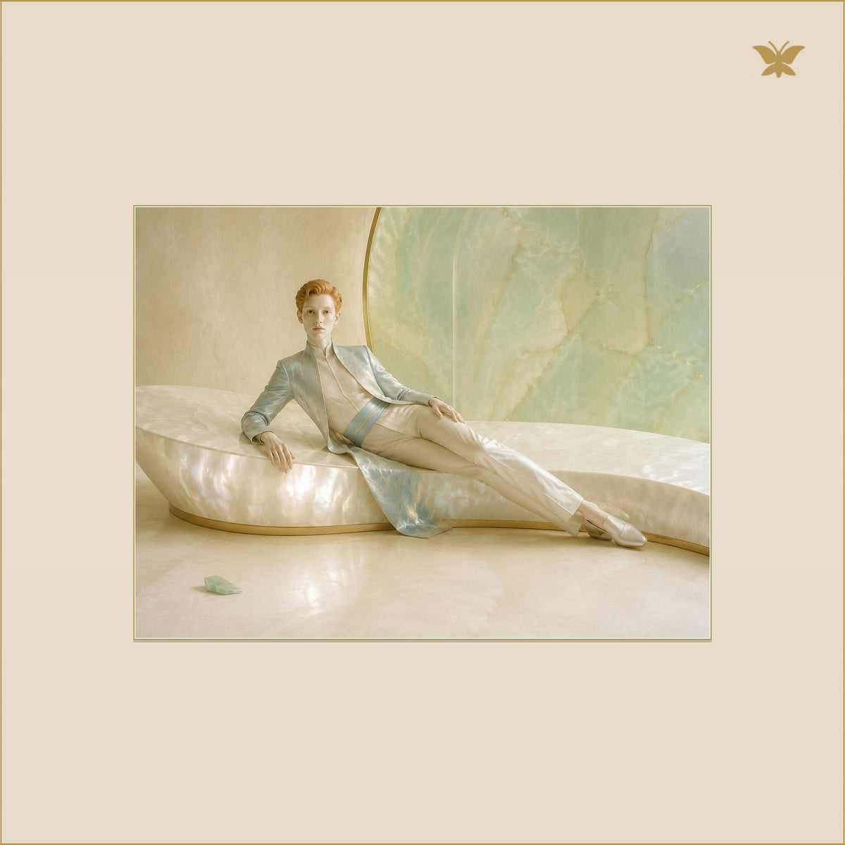 The Figure Resting on Nacre — mockup petit 40 × 30 cm