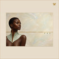 The Woman at the Brass Horizon — mockup grand 70 × 50 cm