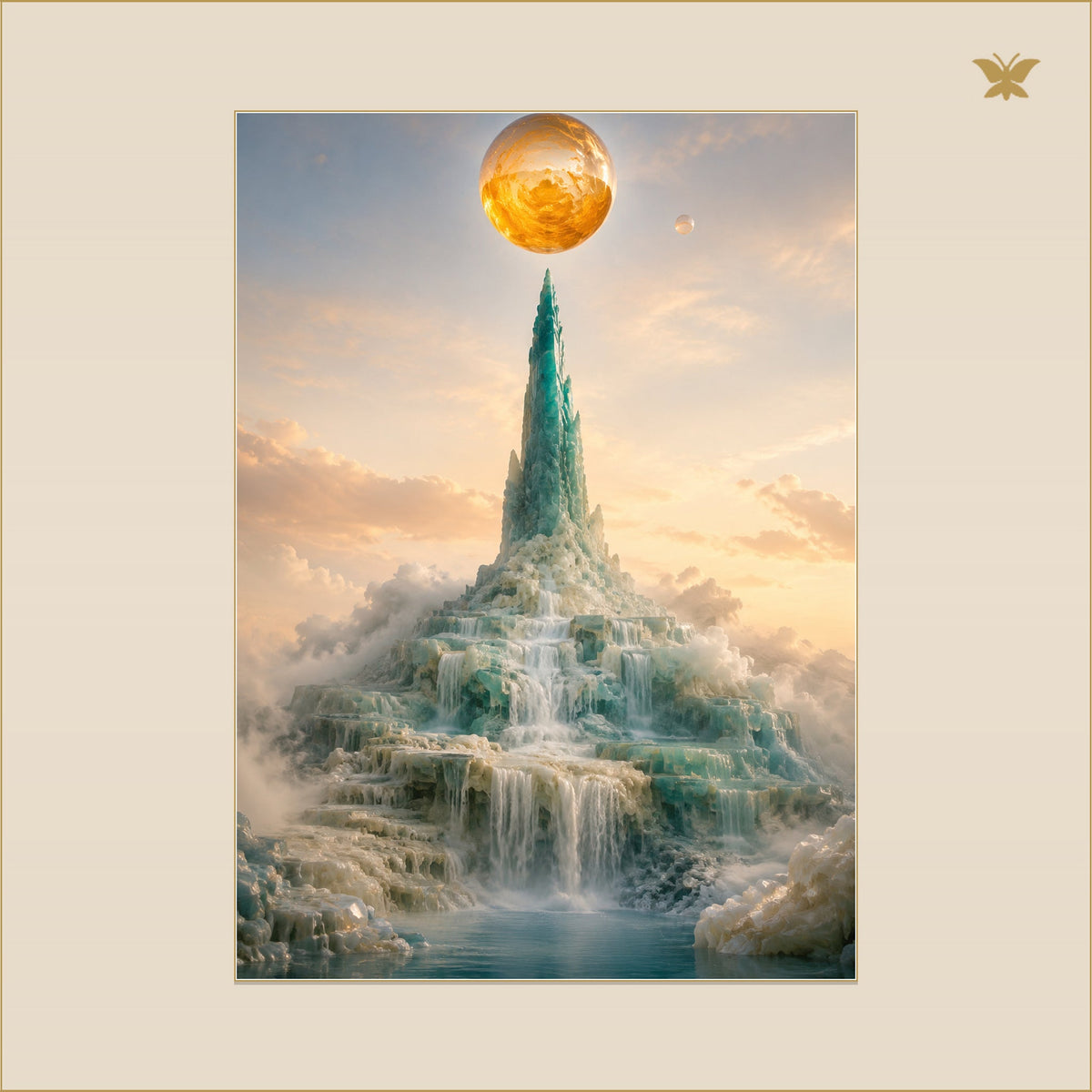 The Sun That Rested on the Jade Spire — mockup Premium grand 50 × 70 cm