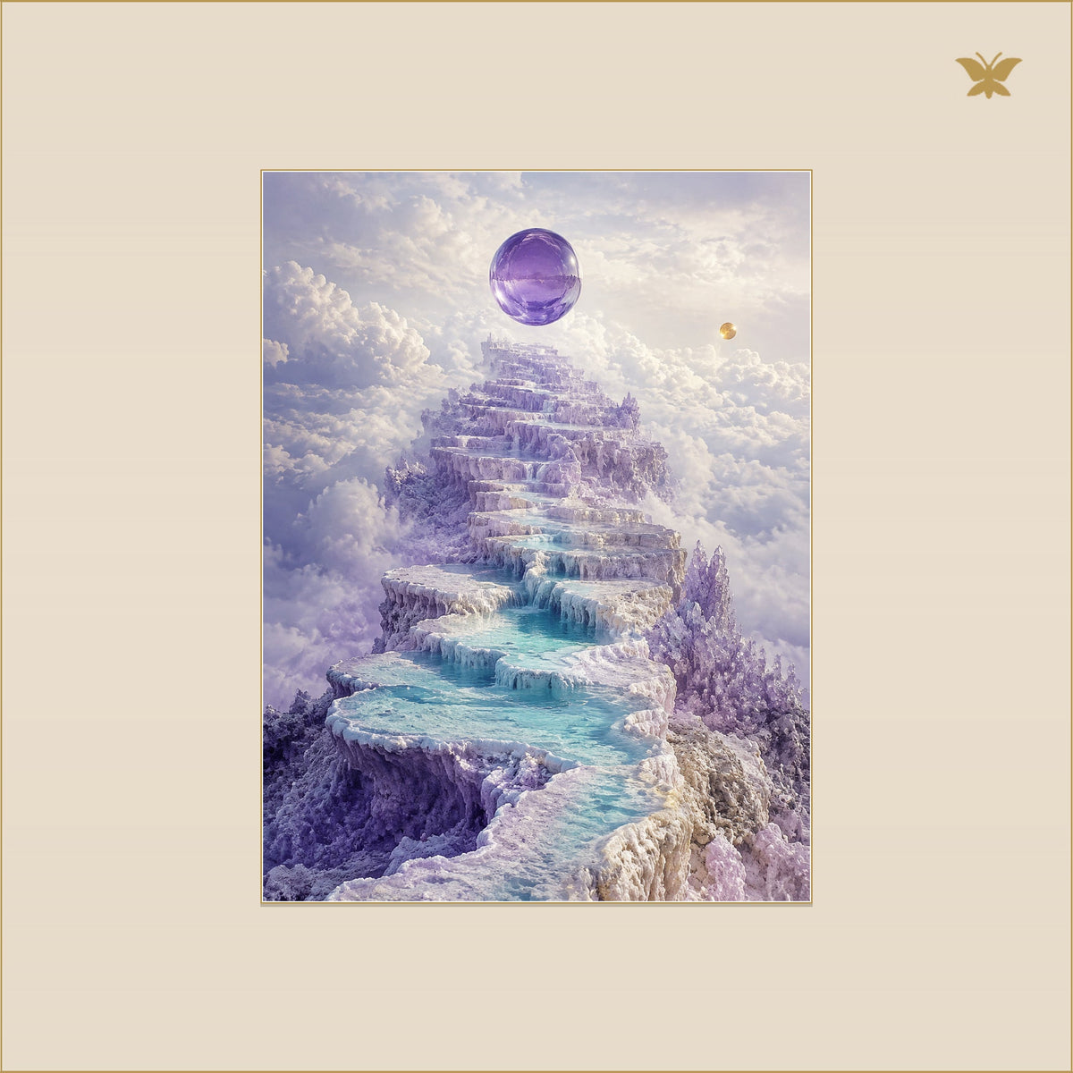 The Violet Stair Between Two Clouds — mockup Premium petit 30 × 40 cm