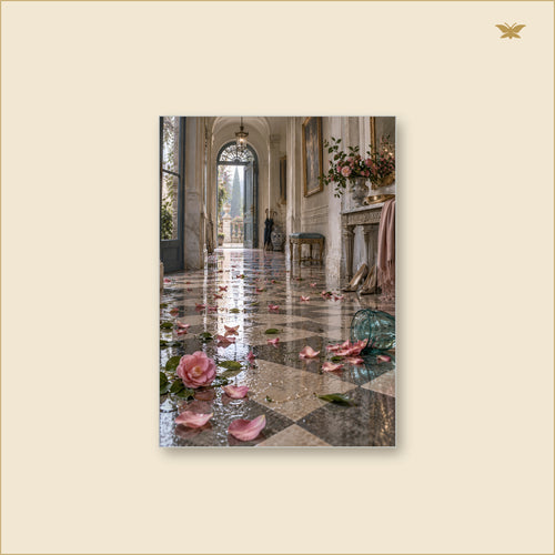 Flowers Across the Vestibule — tableau aluminium, mockup grand format