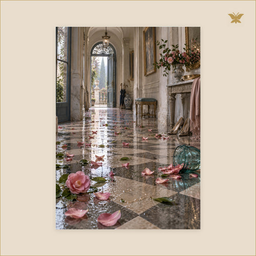 Flowers Across the Vestibule — tableau aluminium, mockup grand format