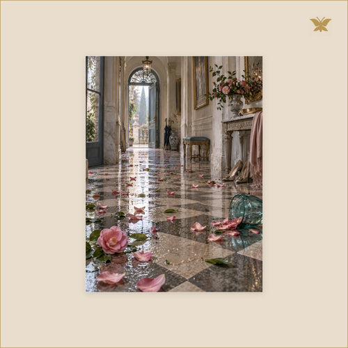 Flowers Across the Vestibule — tableau aluminium, mockup petit format