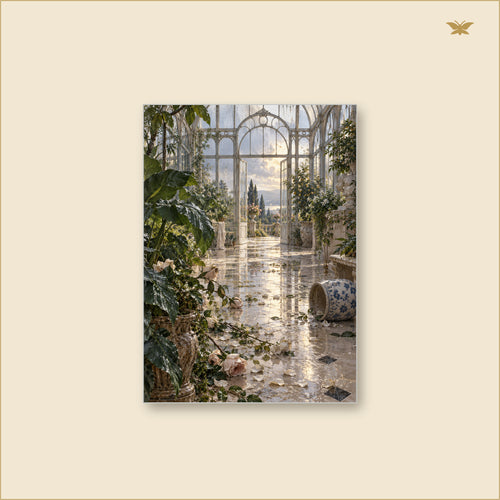 Glasshouse After the Storm — tableau aluminium, mockup grand format