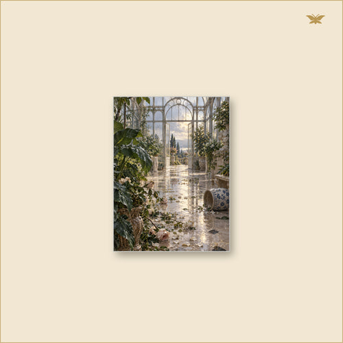 Glasshouse After the Storm — tableau aluminium, mockup petit format