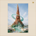 The Glass Orbit of the Copper Spire — mockup Premium grand 70 × 100 cm