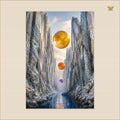 The Three Suns Inside the Silver Canyon — mockup Premium grand 70 × 100 cm