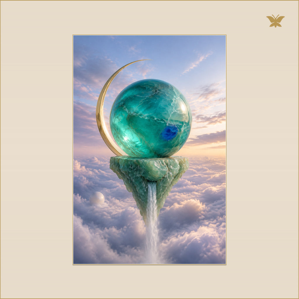 The Jade Orb Beyond the Cloud Sea — mockup Premium petit 60 × 90 cm