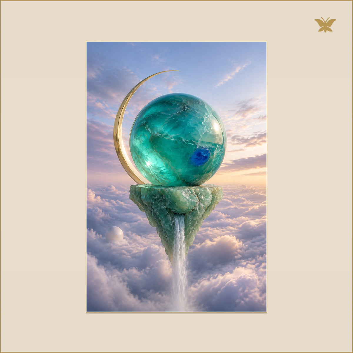 The Jade Orb Beyond the Cloud Sea — mockup Premium petit 60 × 90 cm