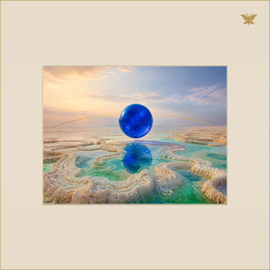 The Cobalt Moon Above the Salt Bloom — mockup Premium petit 40 × 30 cm