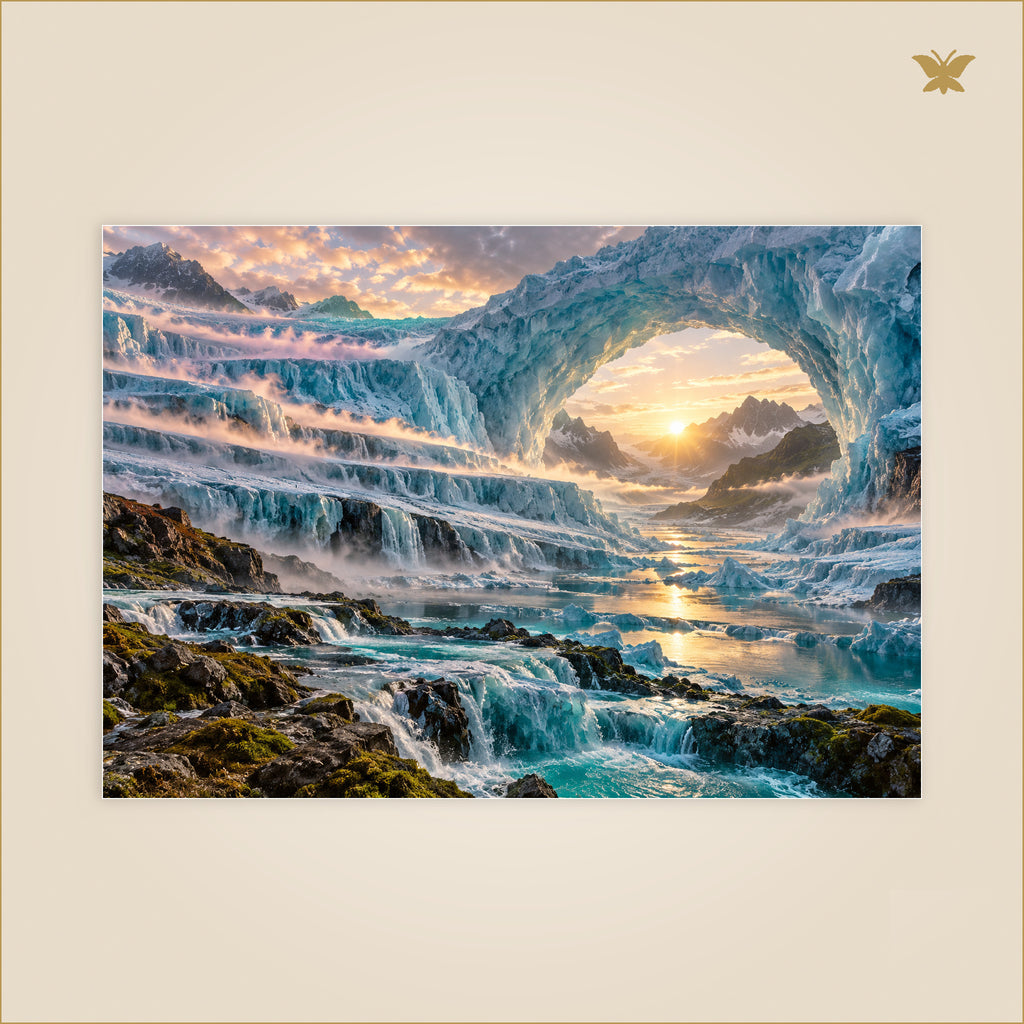 The Glacier That Filed the Dawn — grand format 100 × 70 cm