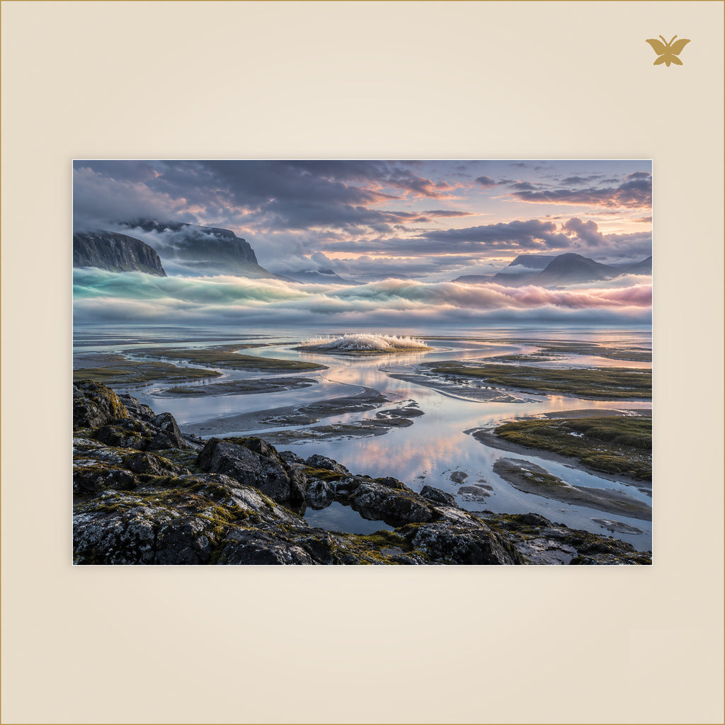 The Estuary of Sleeping Aurorae — grand format 100 × 70 cm