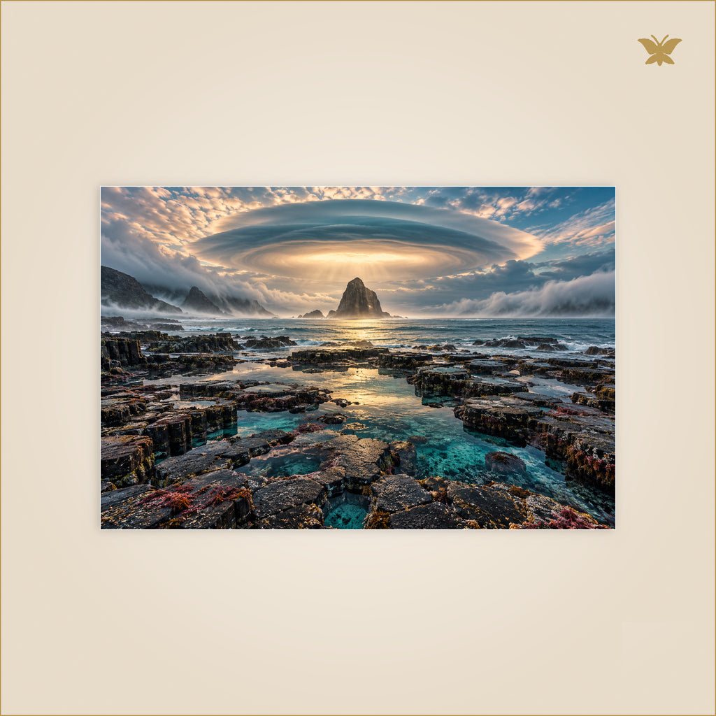 The Tidelands Beneath the Cloud Lens — petit format 90 × 60 cm