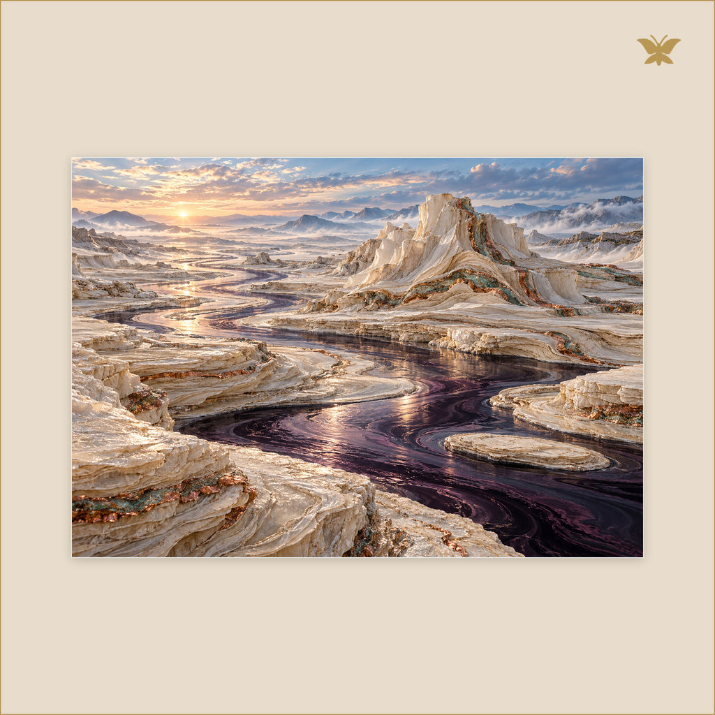 The River That Remembered Ink — grand format 100 × 70 cm