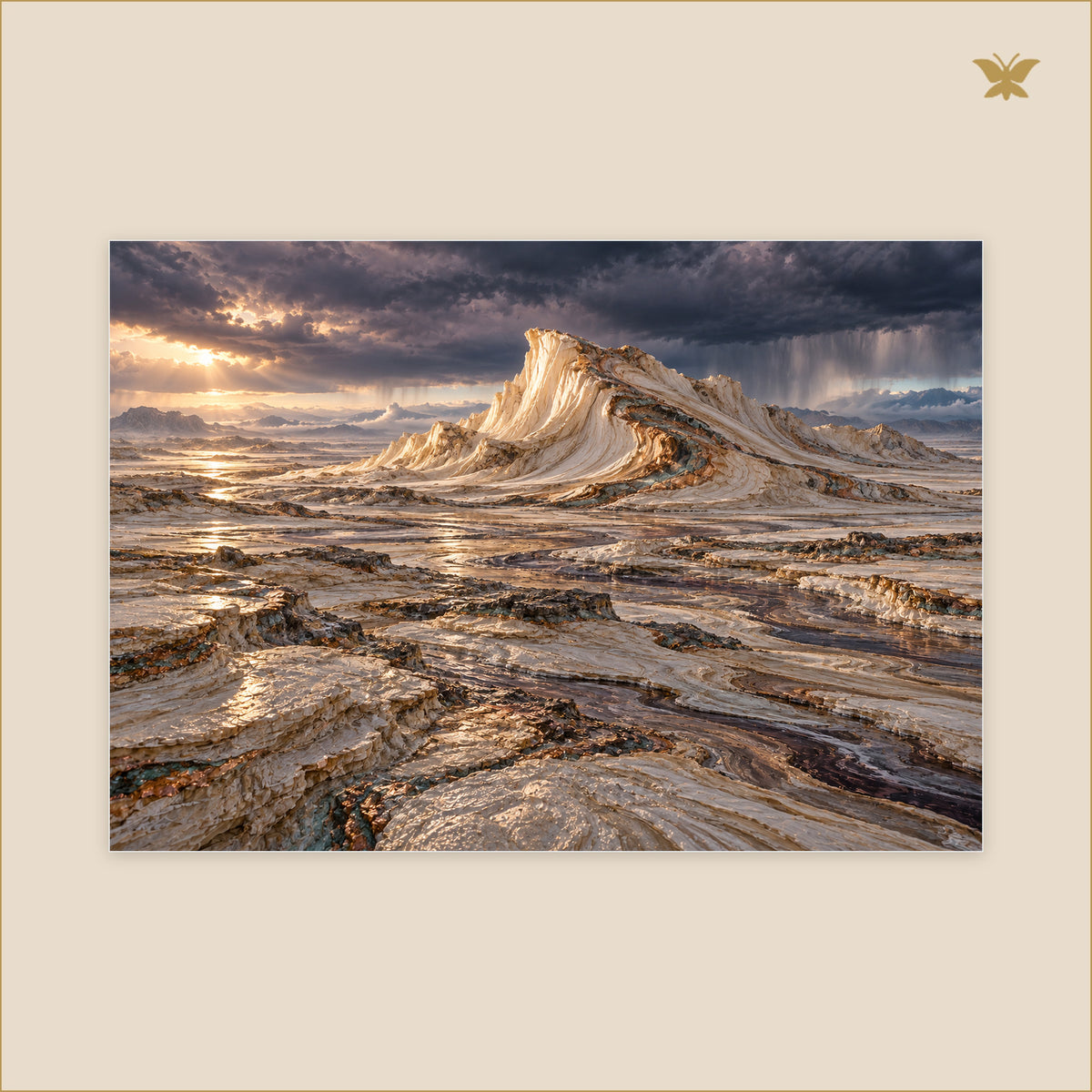 The Fold Beneath the Storm — grand format 100 × 70 cm