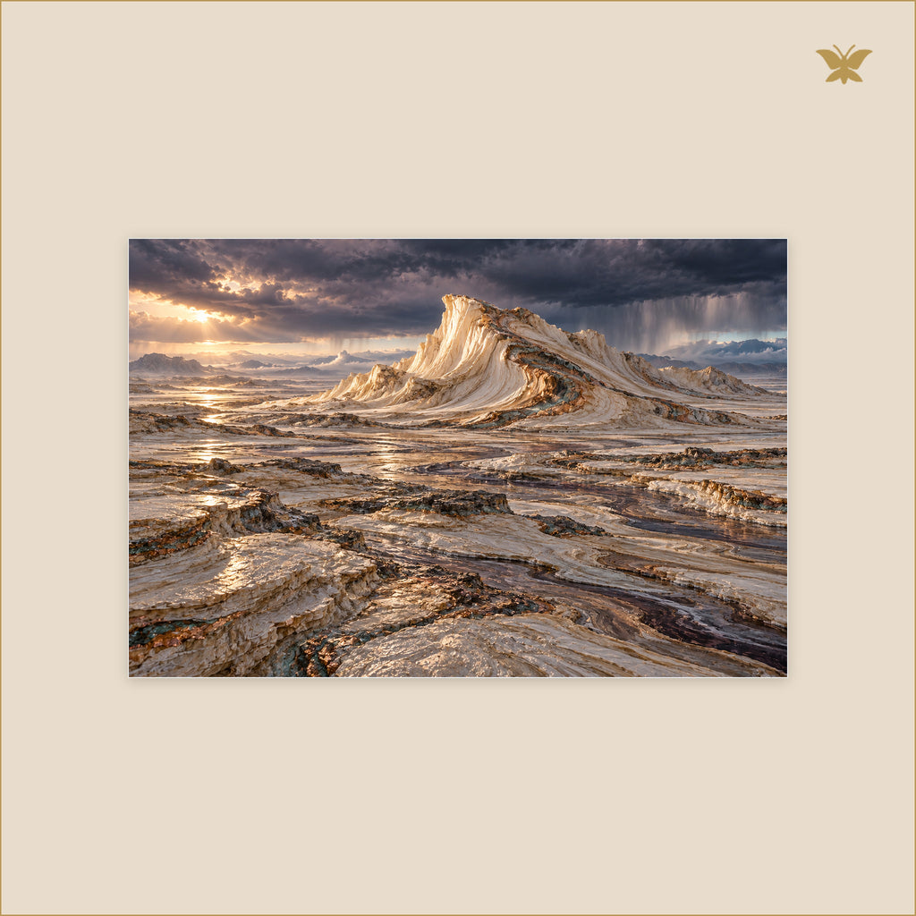 The Fold Beneath the Storm — petit format 90 × 60 cm