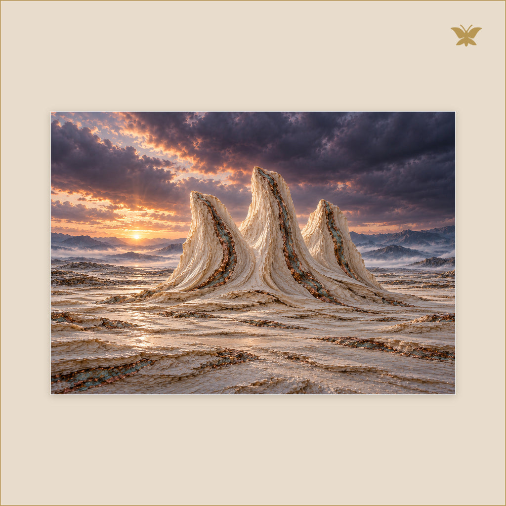 The Fold That Held the Dawn — grand format 100 × 70 cm