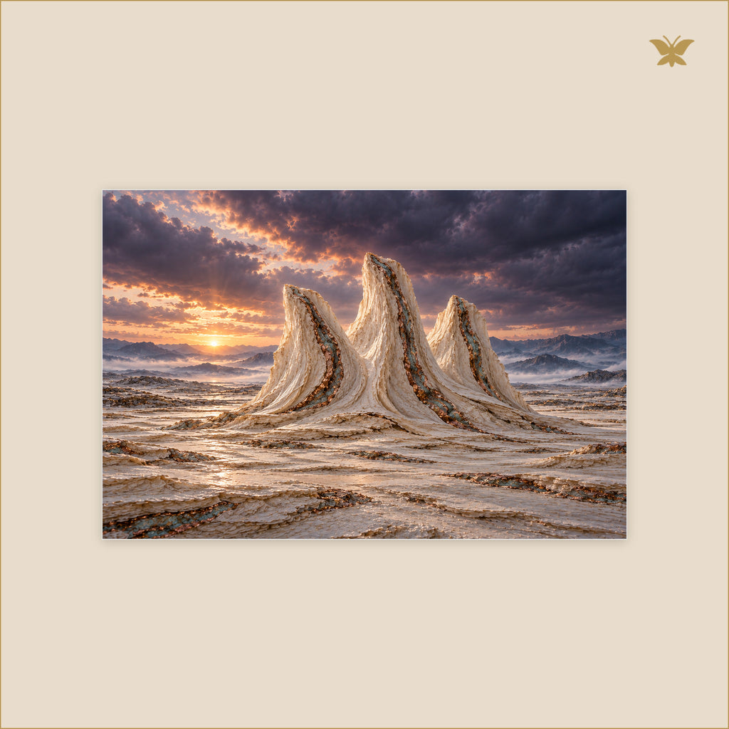 The Fold That Held the Dawn — petit format 90 × 60 cm