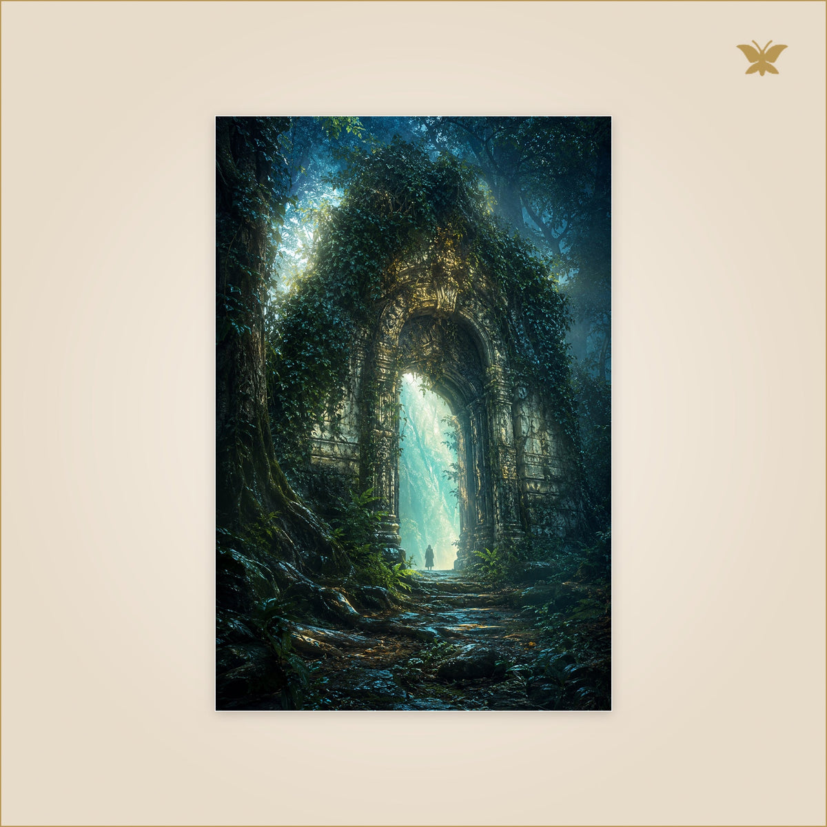 The Gate Beneath the Ivy — petit format 60 × 90 cm