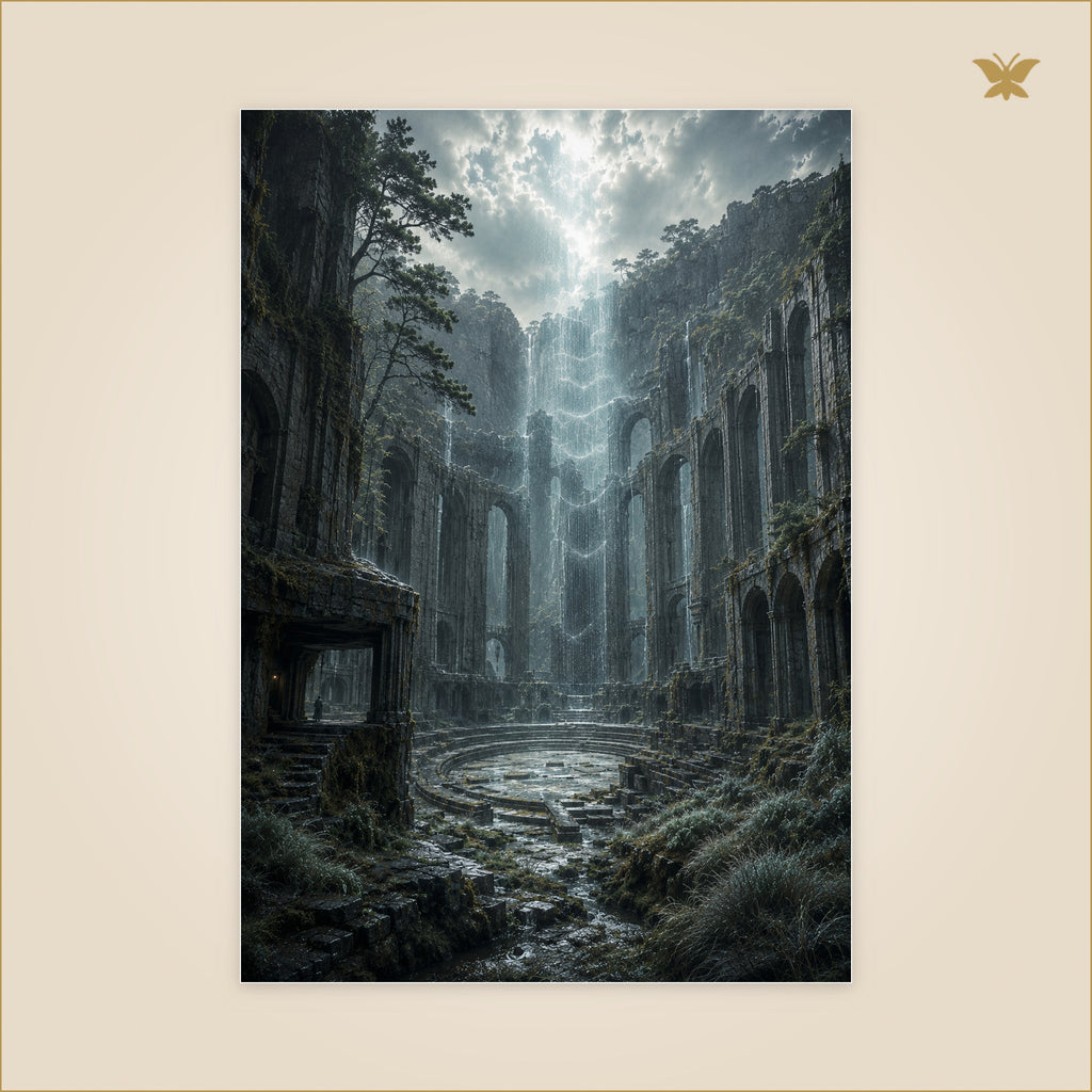 The Oracle in the Rain — grand format 70 × 100 cm