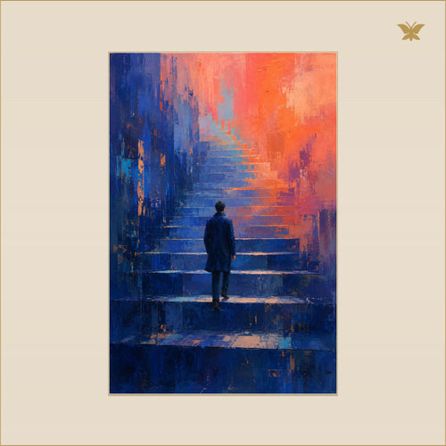 The Ascent Through Coral Night — mockup petit 60 × 90 cm
