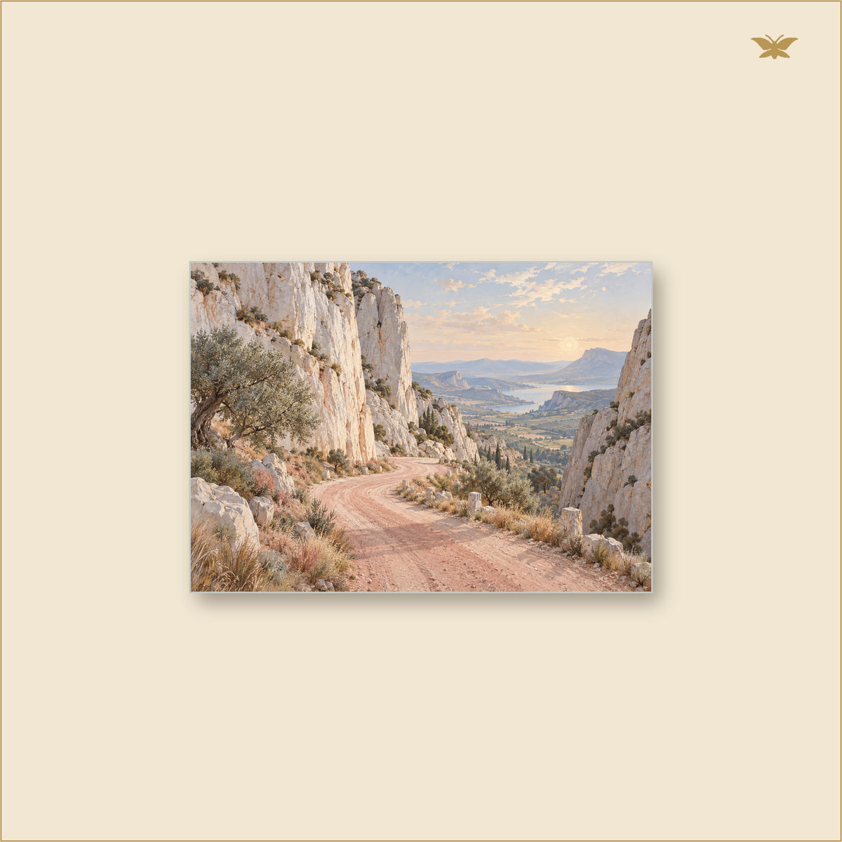 The Rose Earth Pass — tableau aluminium, mockup grand format