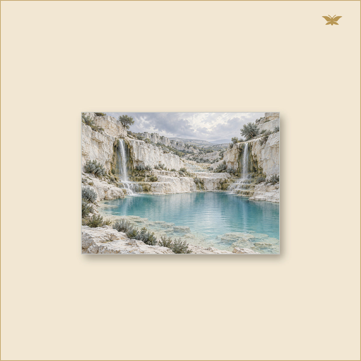 The Twin Cataracts of Chalk — tableau aluminium, mockup grand format