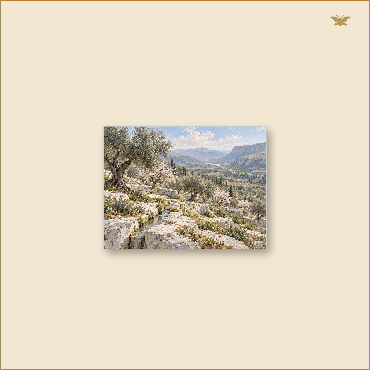 The Orchard on the Limestone Steps — tableau aluminium, mockup petit format